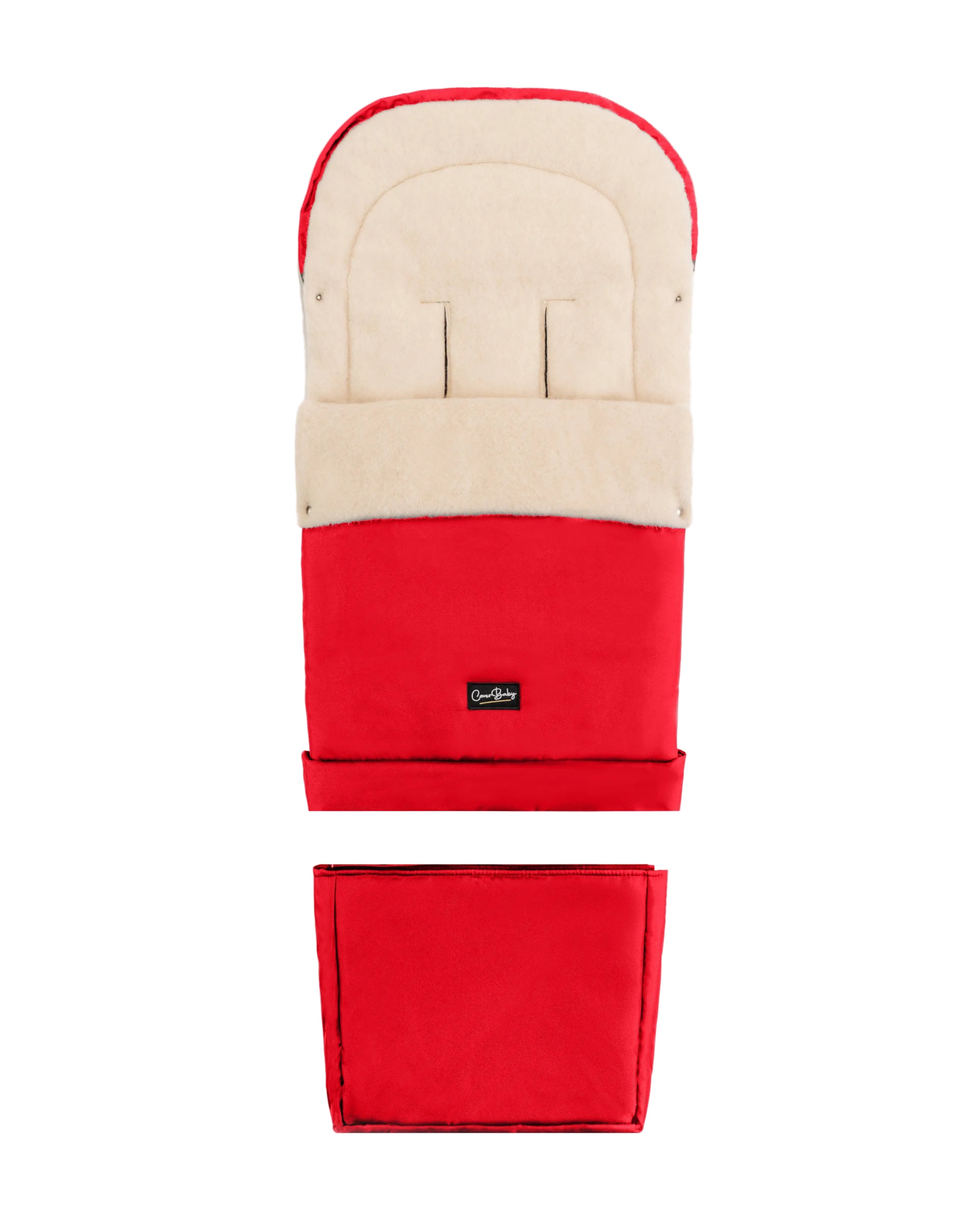 Red Organic Wool Adjustable Footmuff