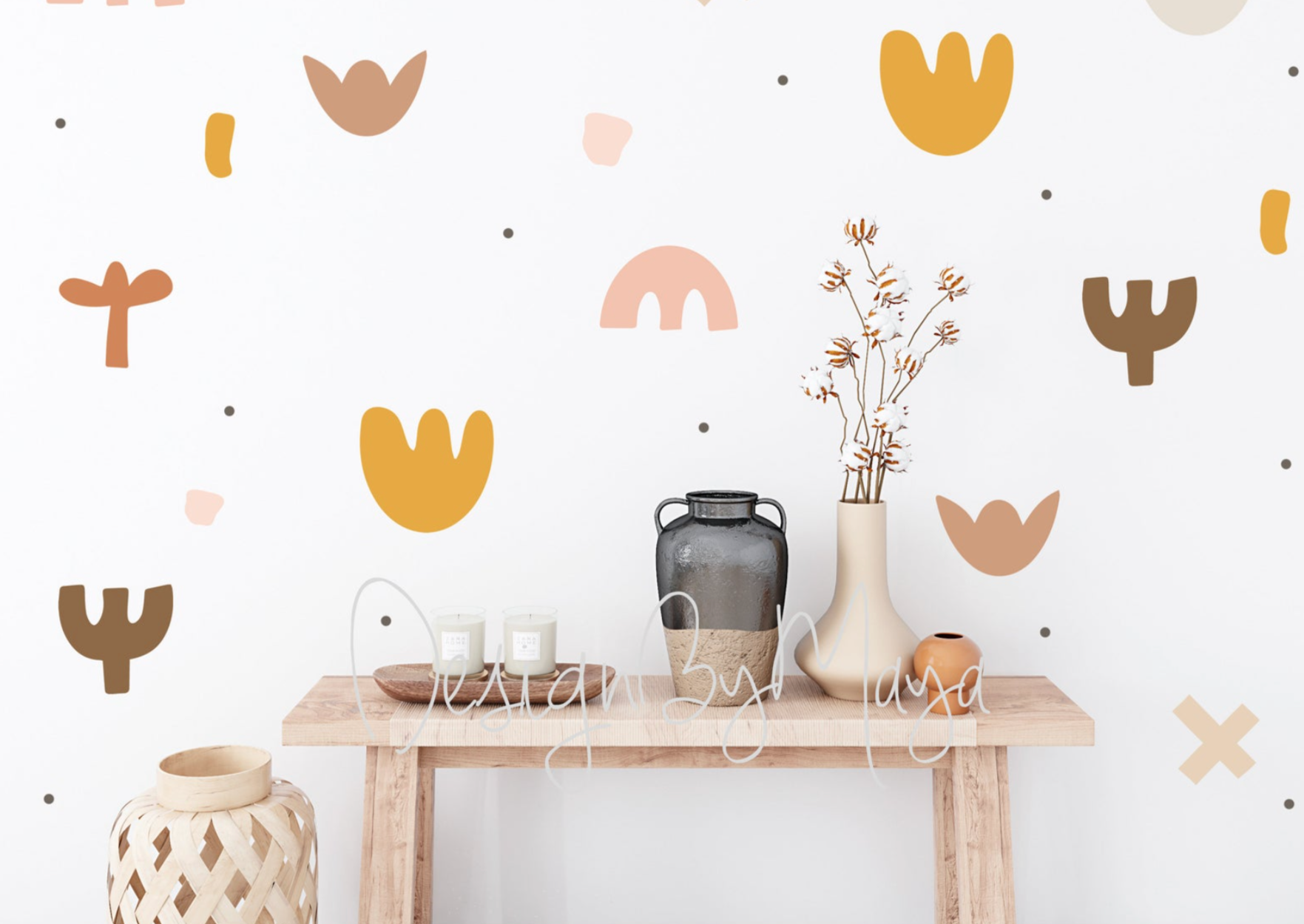 Abstract Desert Shapes - Fabric Nursery Wall Art Decals
