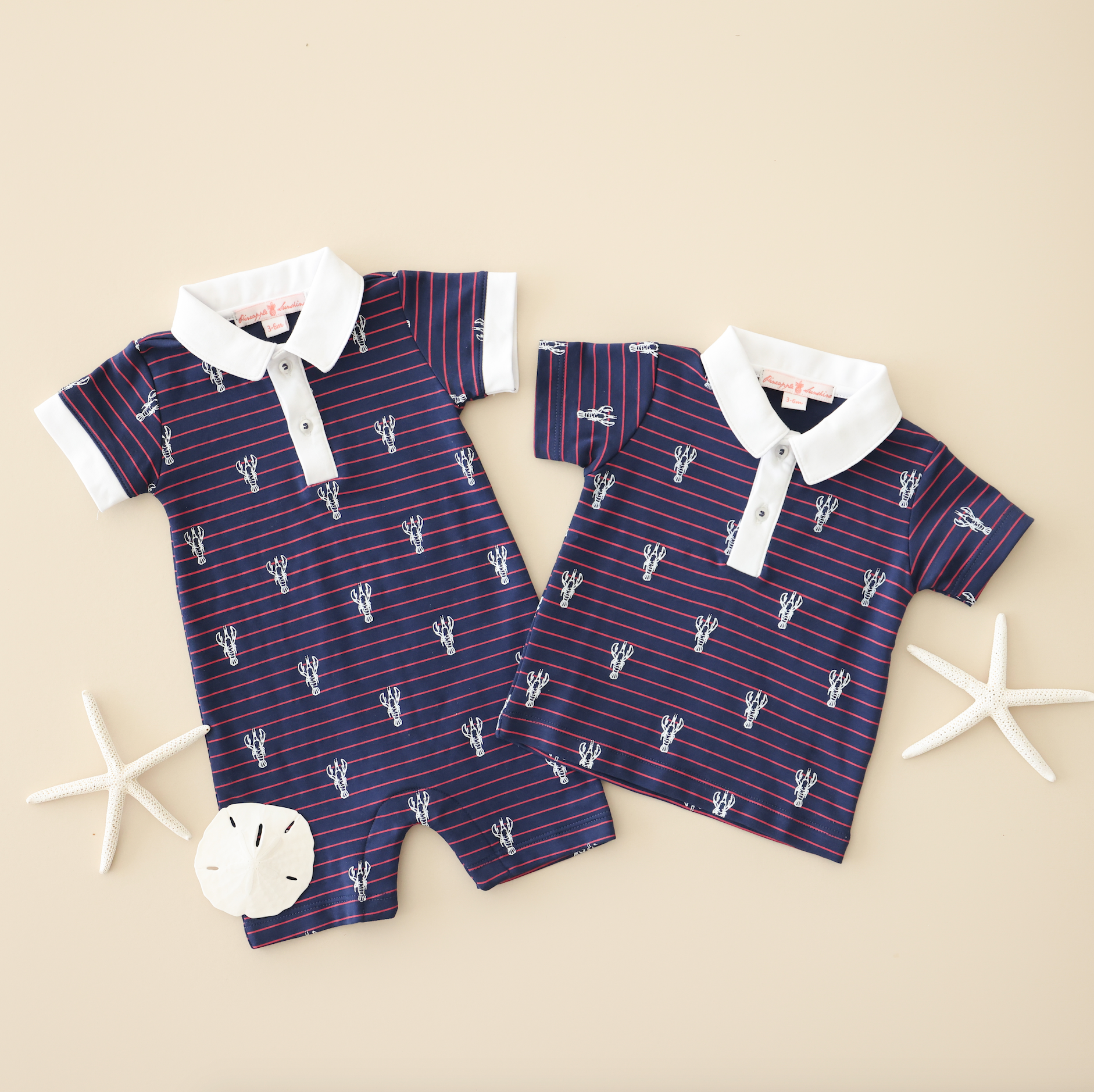Lobster Stripe Romper