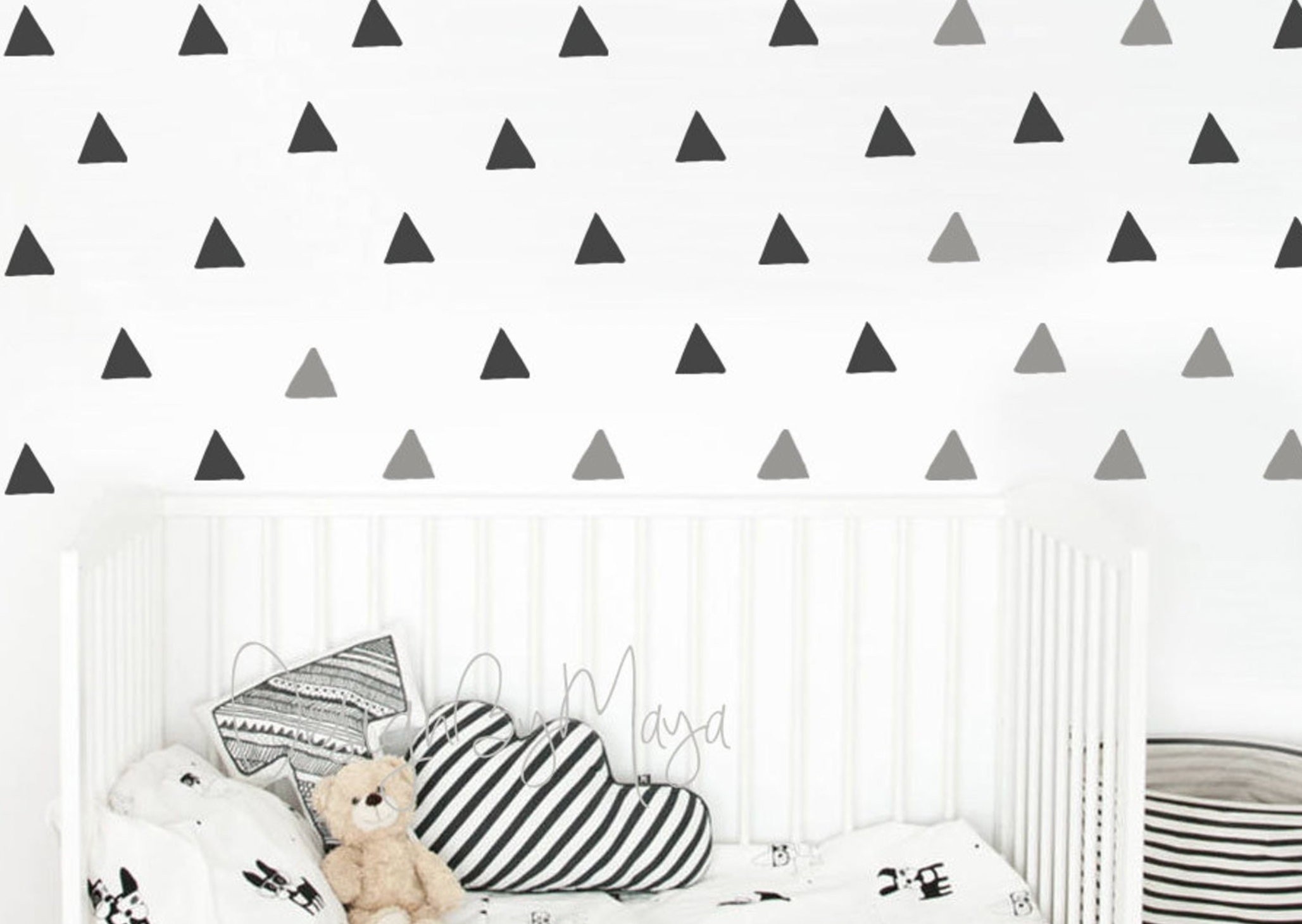Abstract Equilateral Triangles - Fabric Nursery Wall Art Decals