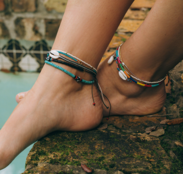 Evil Eye Cowrie Shell Anklet