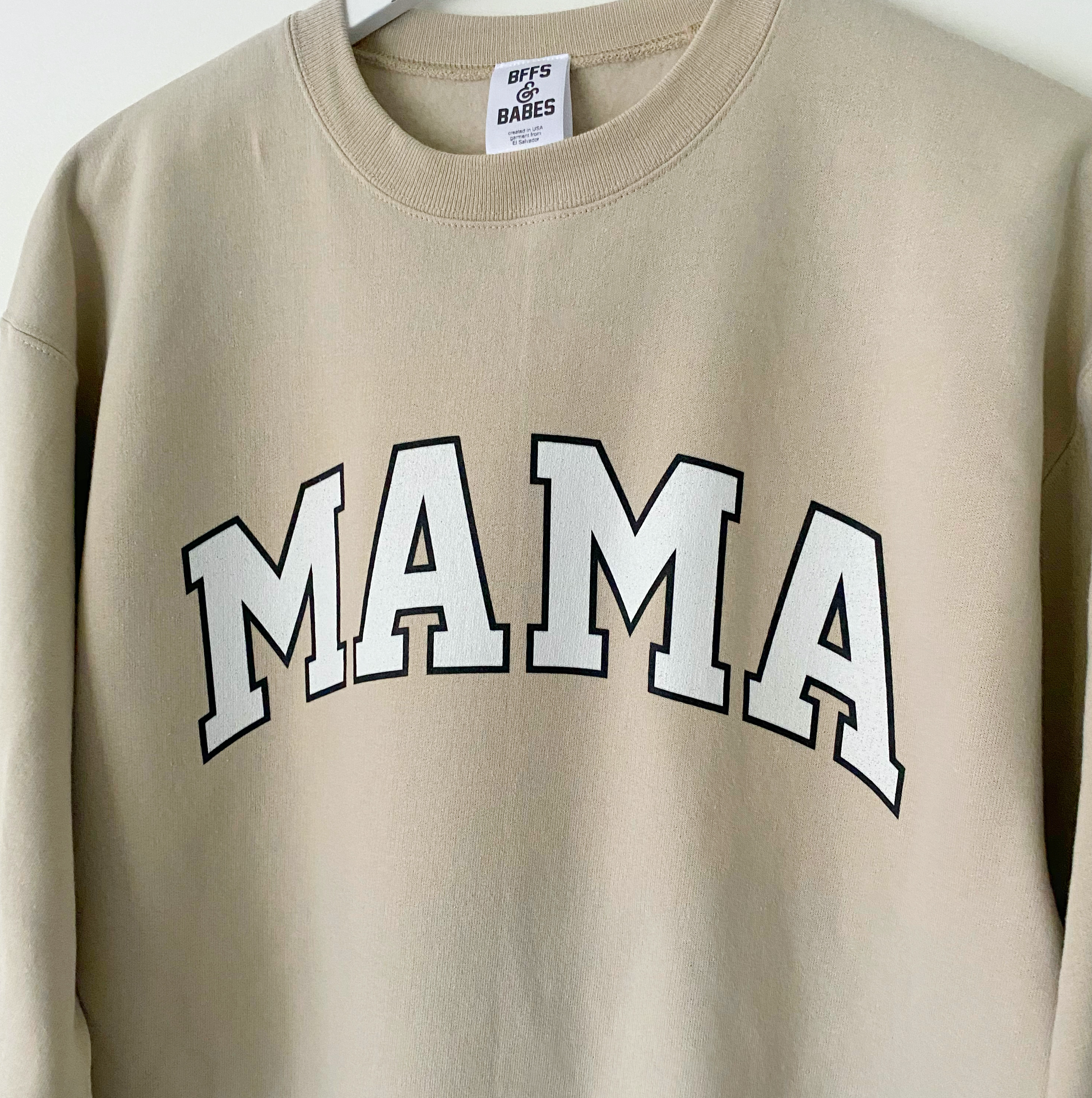 Collegiate Mama ♡ Beige Printed Mama Sweatshirt
