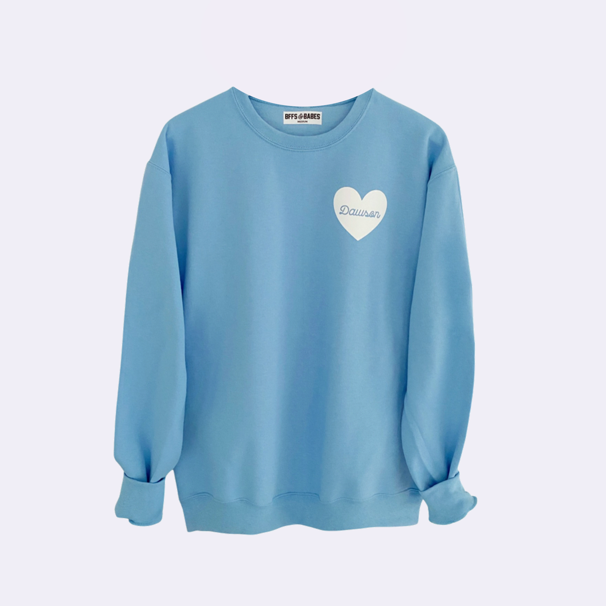 Heart U Most ♡ Light Blue Personalizable Heart Sweatshirt