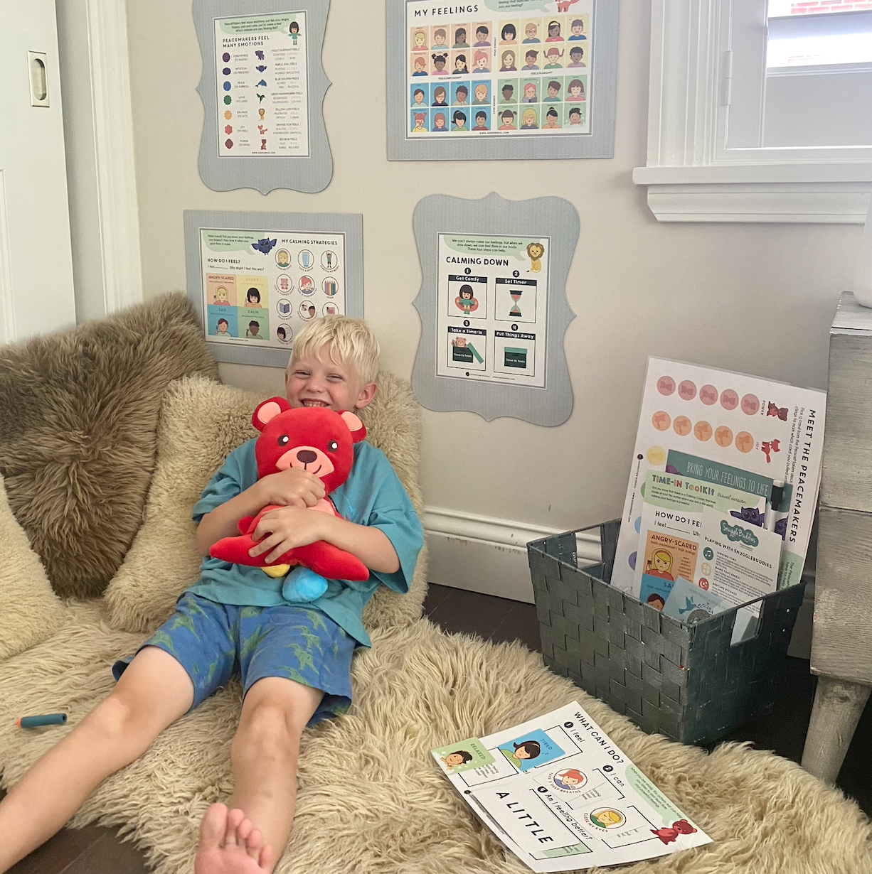 Red Bear Snugglebuddies Emotions Plush
