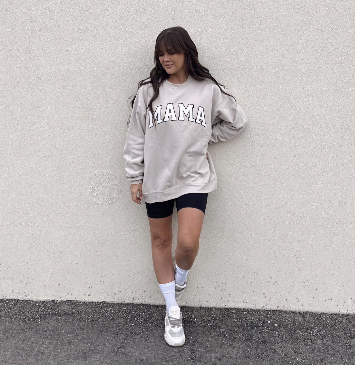 Collegiate Mama ♡ Beige Printed Mama Sweatshirt