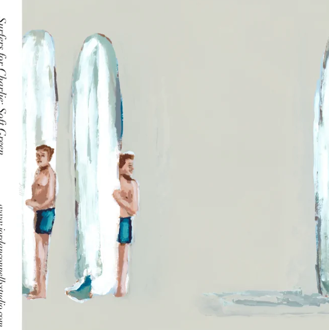 Surfers For Charlie In Soft Green- Fabric