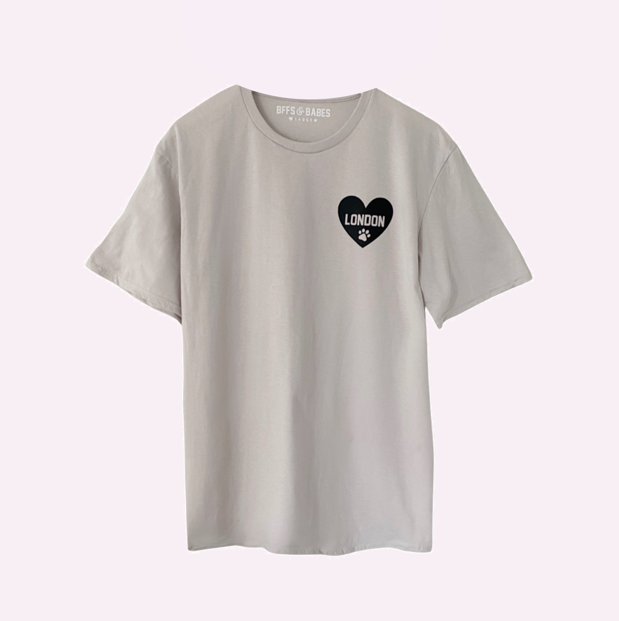 Heart U Most ♡ Gray T-shirt With Personalized Heart Paw Print