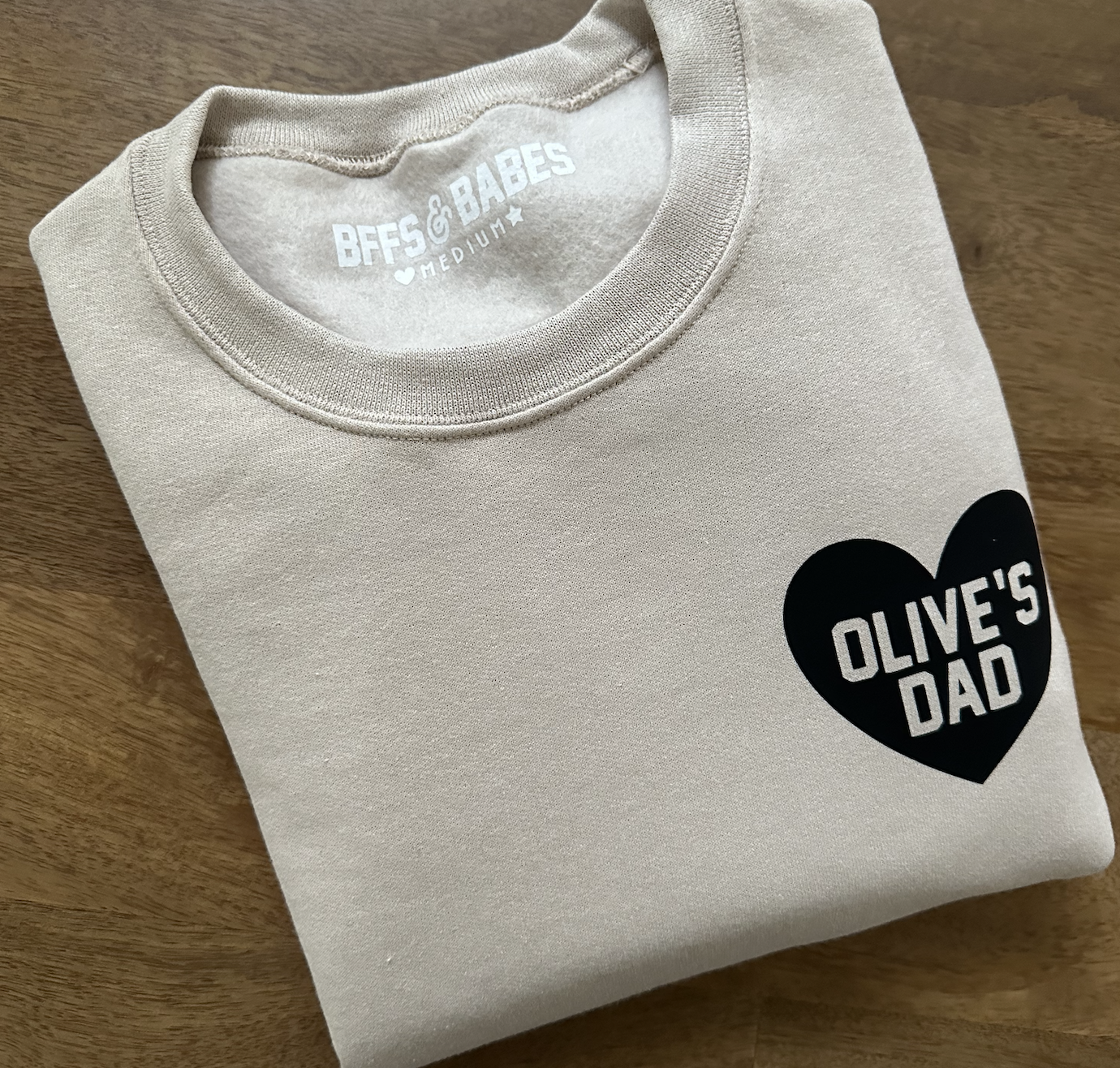 Heart U Most ♡ Beige Personalizable Sweatshirt