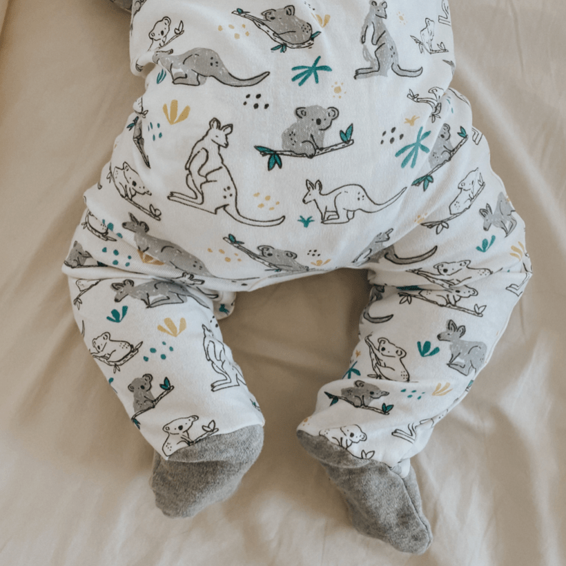 3pc Footie Set | Koala Vintage Aqua & Heather Grey
