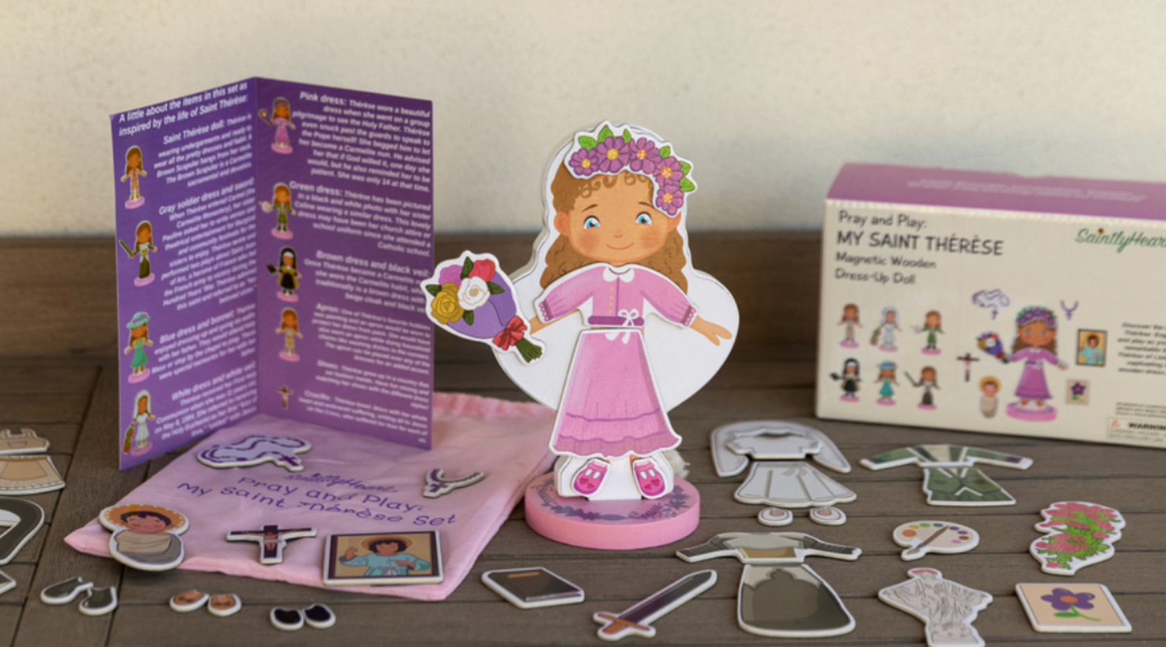 My Saint Thérèse, A Magnetic Wooden Dress-up Doll Set