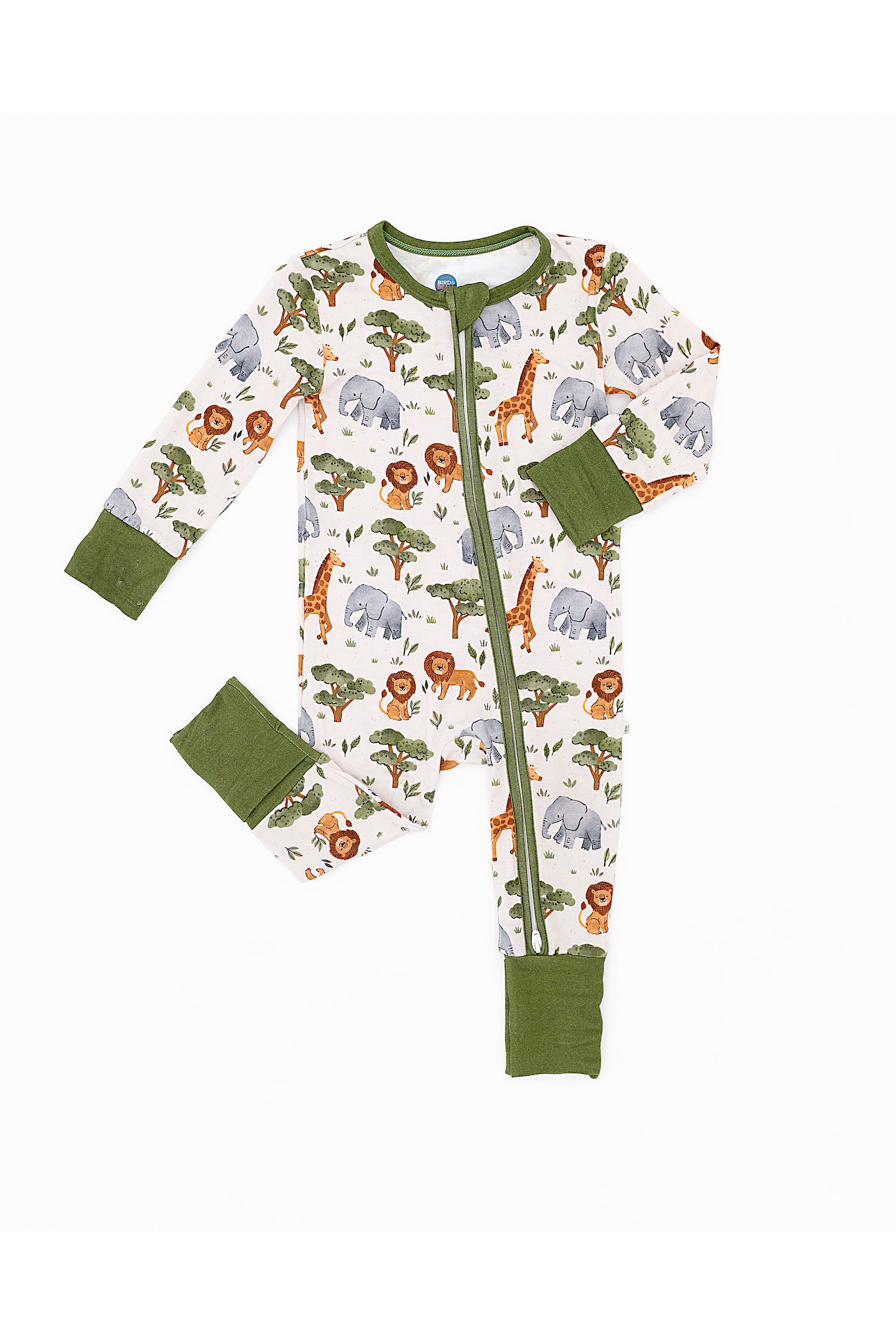 Bamboo One Piece Zip Pajama - It's A Jungle Out There
