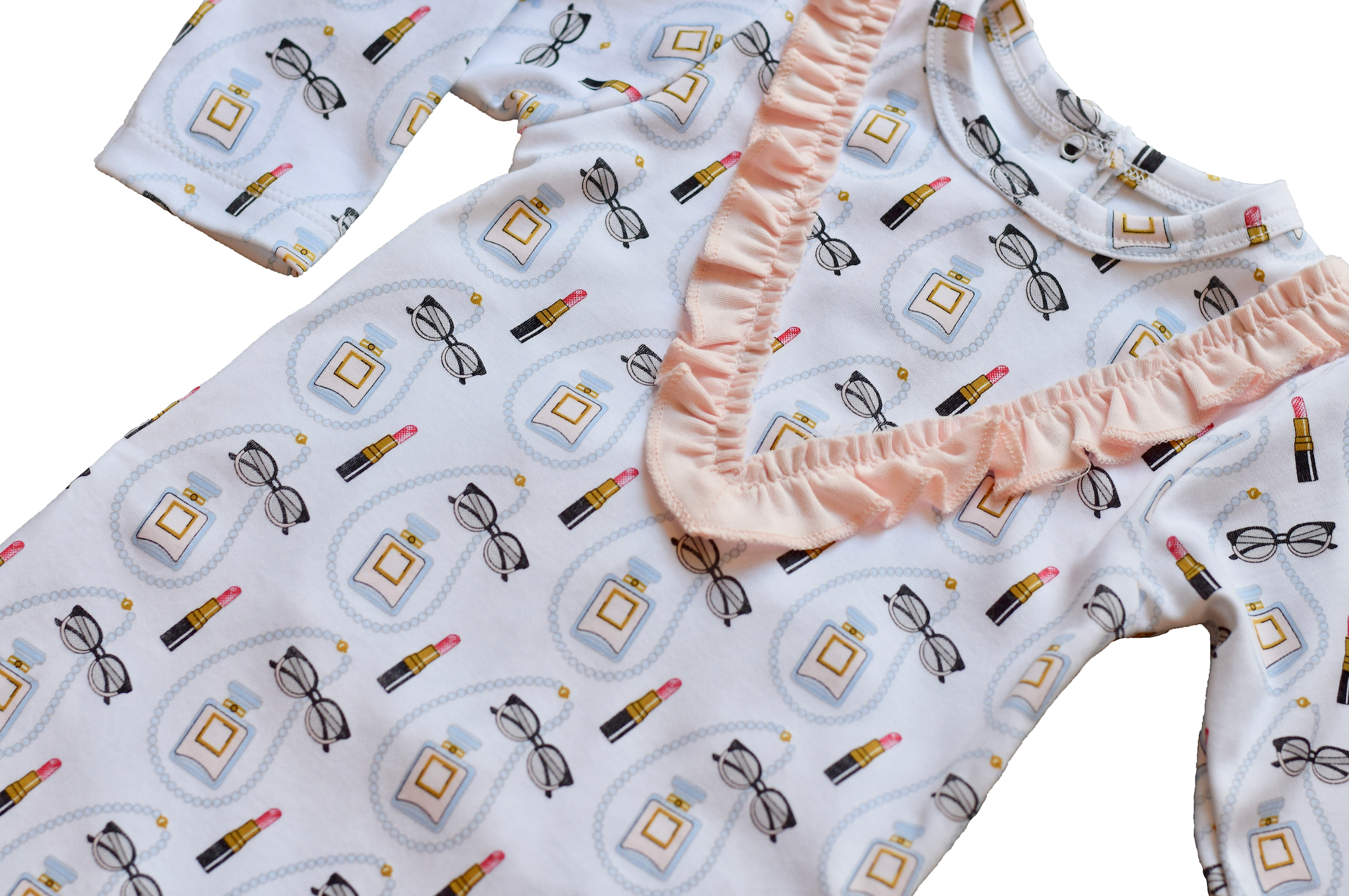 Coco Print Footie With Ruffle