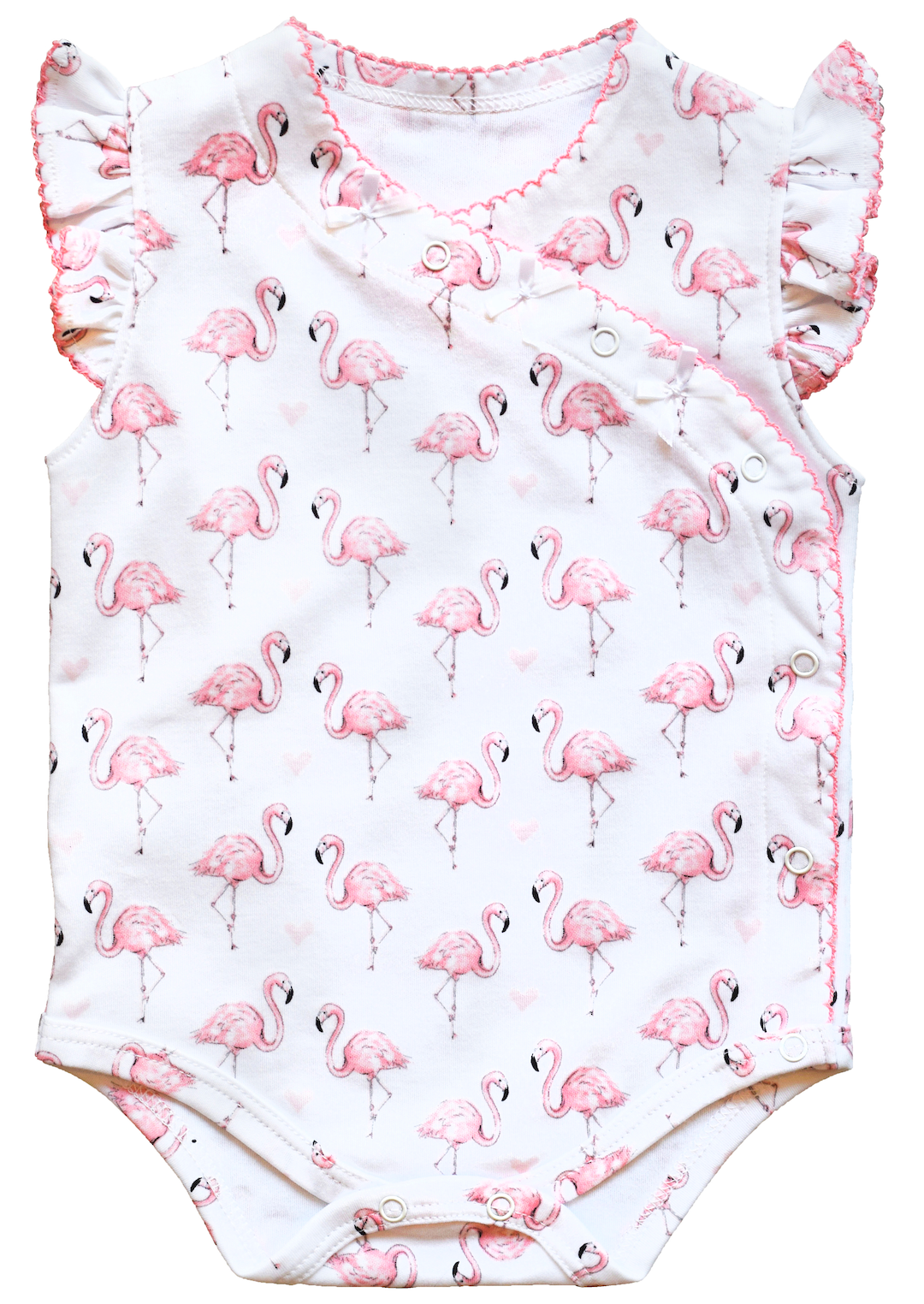 Pink Flamingo Onesie With Bows