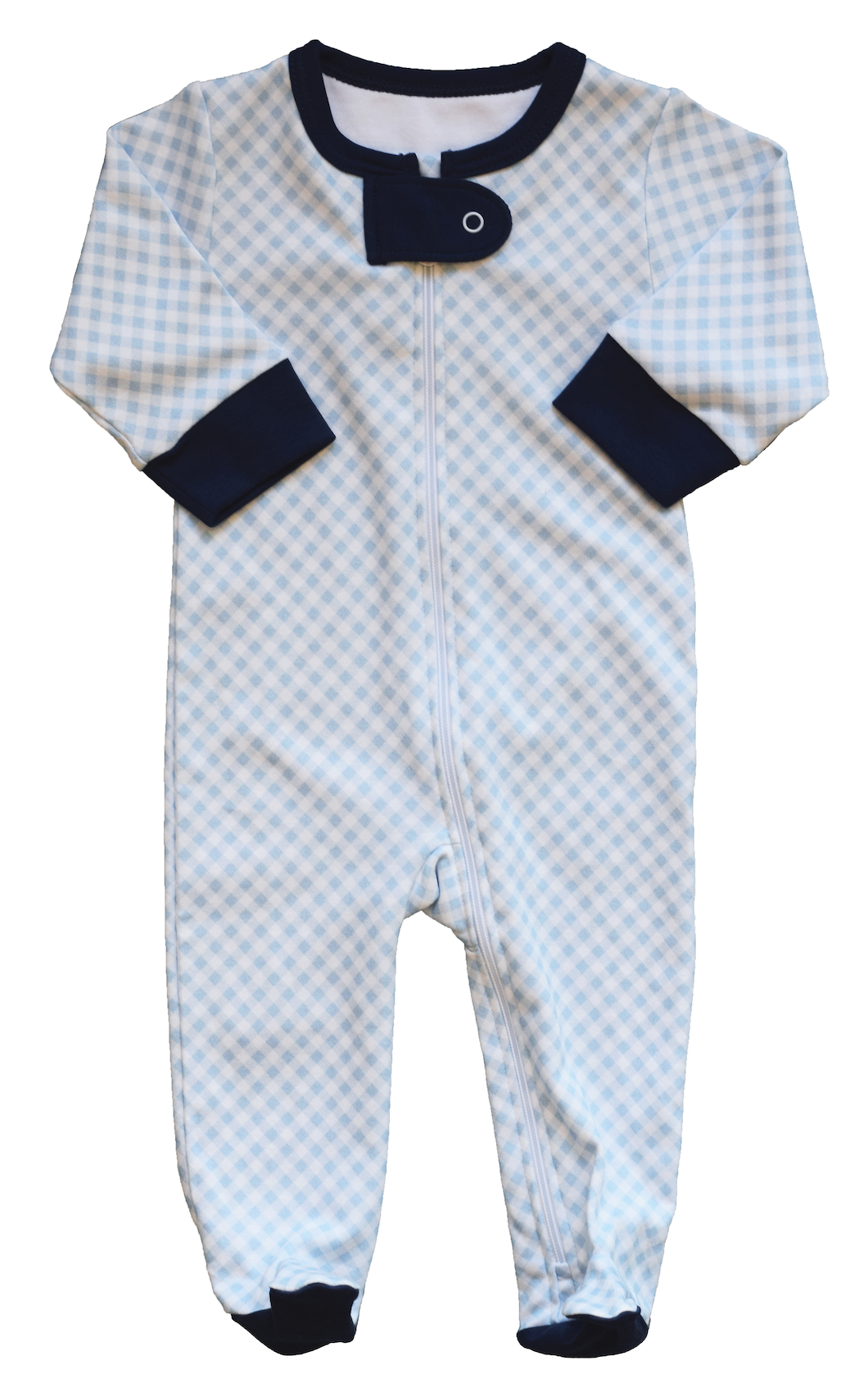 Blue Gingham Footie