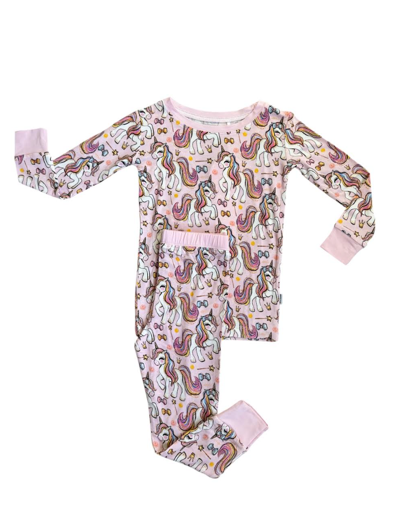 Pink Unicorn | Two-piece Bamboo Pajama Set