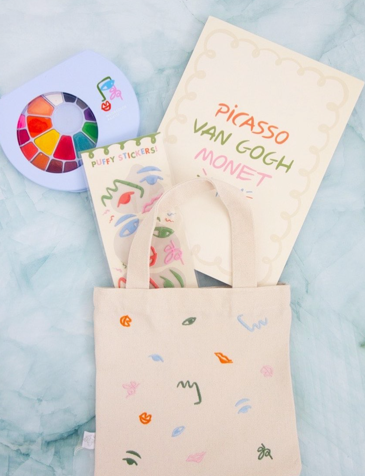 Mini Tote Bag (art Party Theme)