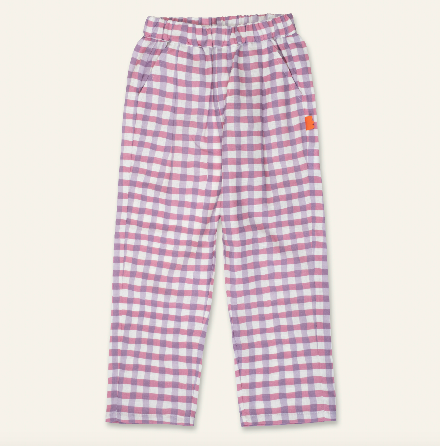 Linen Purple Gingham Pant