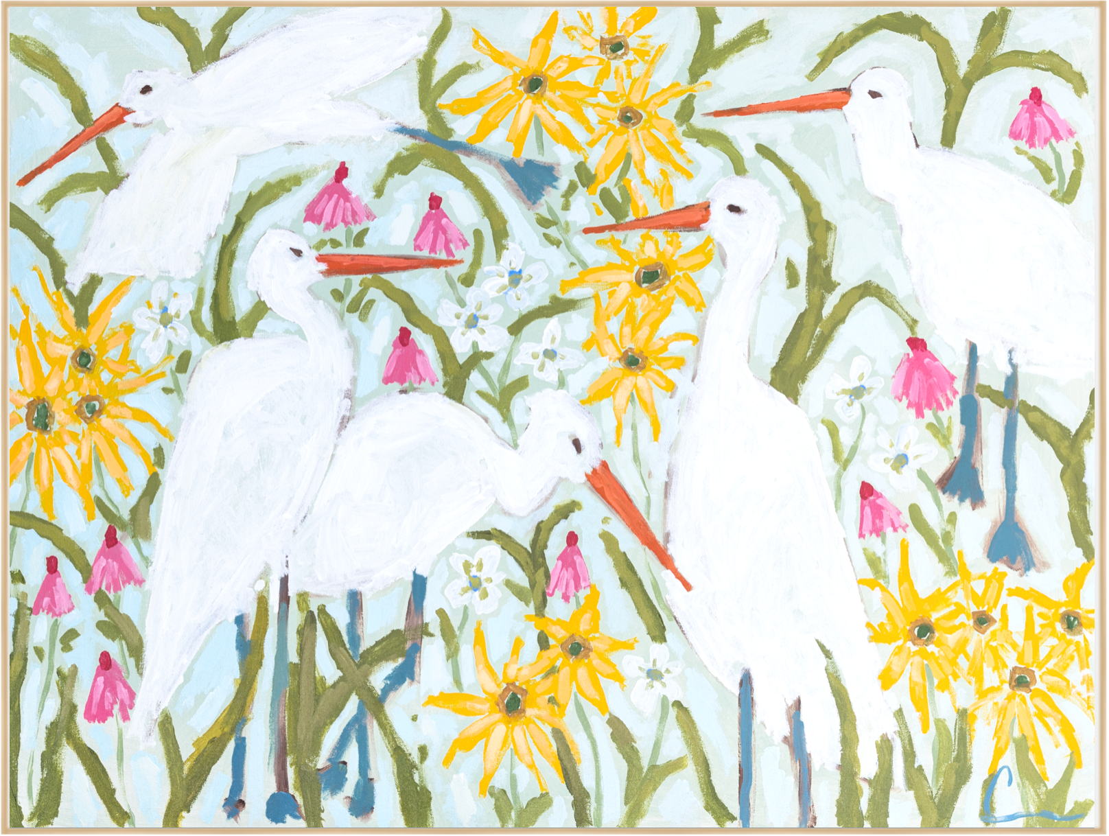 Egret Party Print