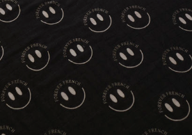 Muslin Swaddle | Charcoal & White Ff Smile