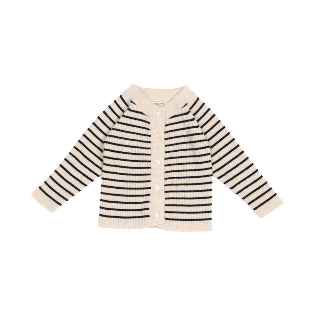 Cashmere Cardigan | Black/white