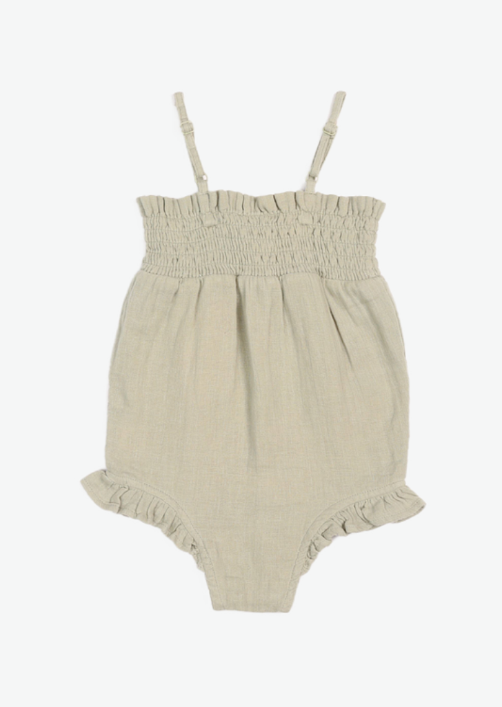 Gabrielle | Organic Muslin Cotton Bouquet Onesie | Sage