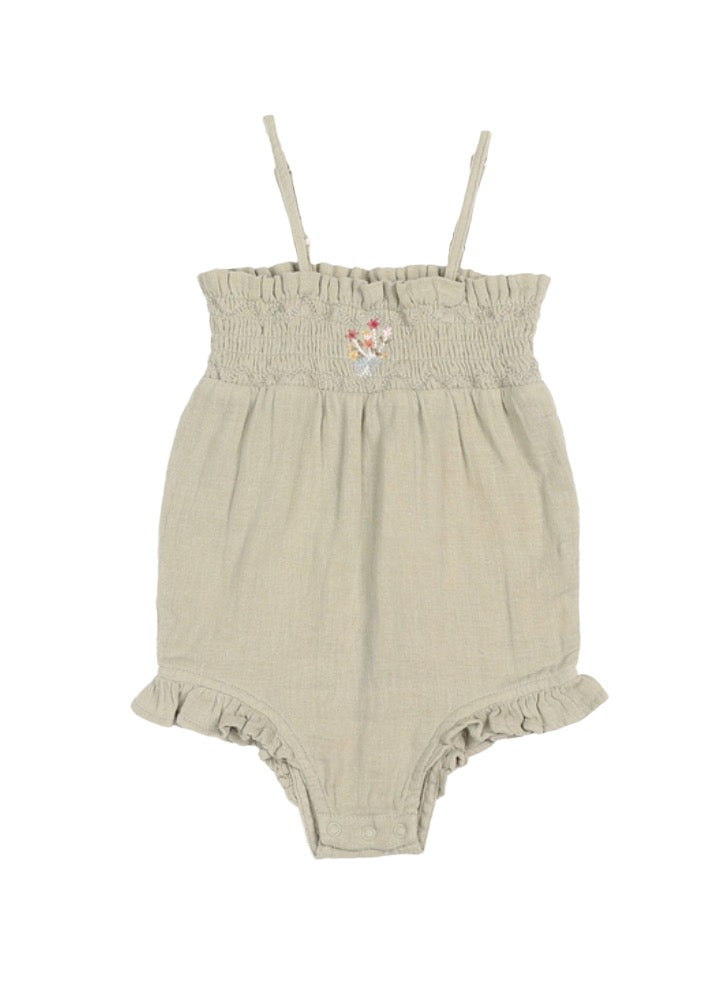 Gabrielle | Organic Muslin Cotton Bouquet Onesie | Sage