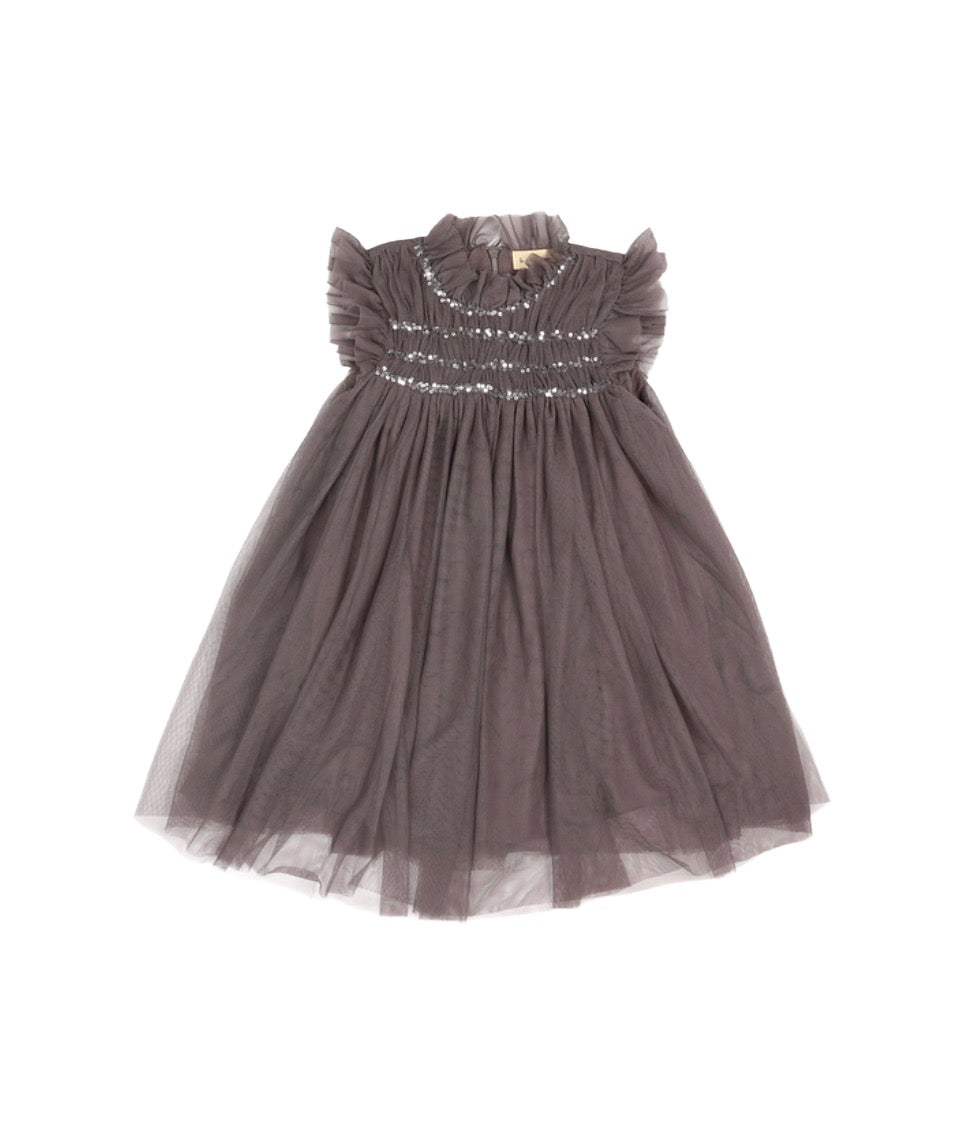 Scarlett | Cotton Tulle Dress | Sleet Gray