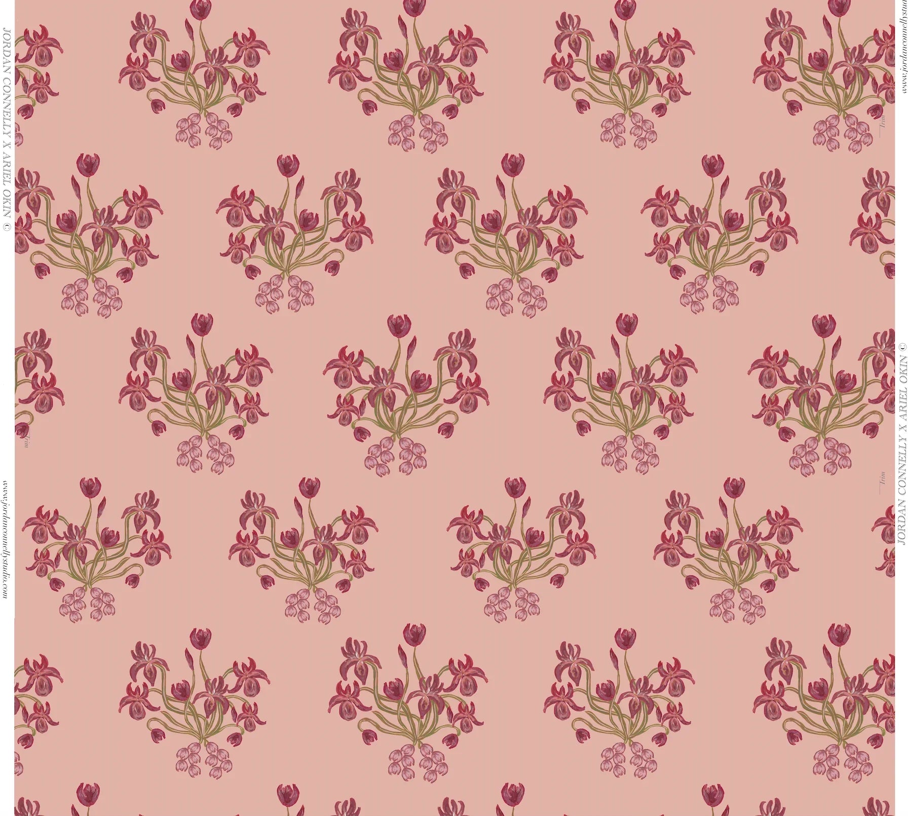 Bundled Iris In Salmon Wallpaper