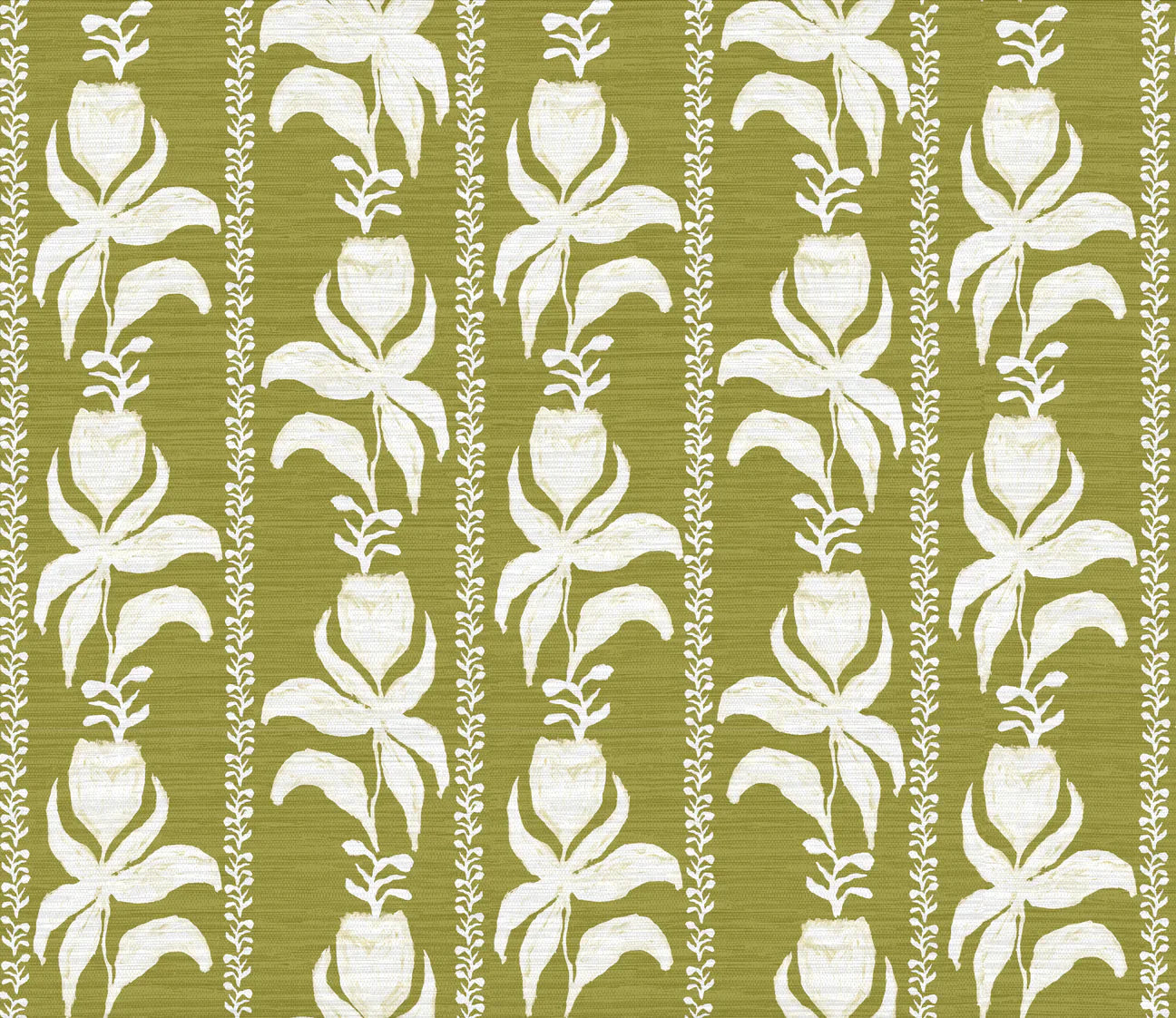 Blocked Tulips In Chartreuse- Fabric