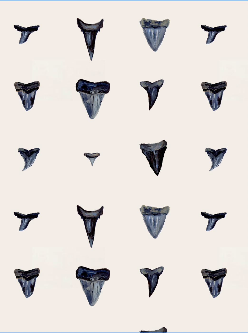 Shark Tooth In Pattern Print