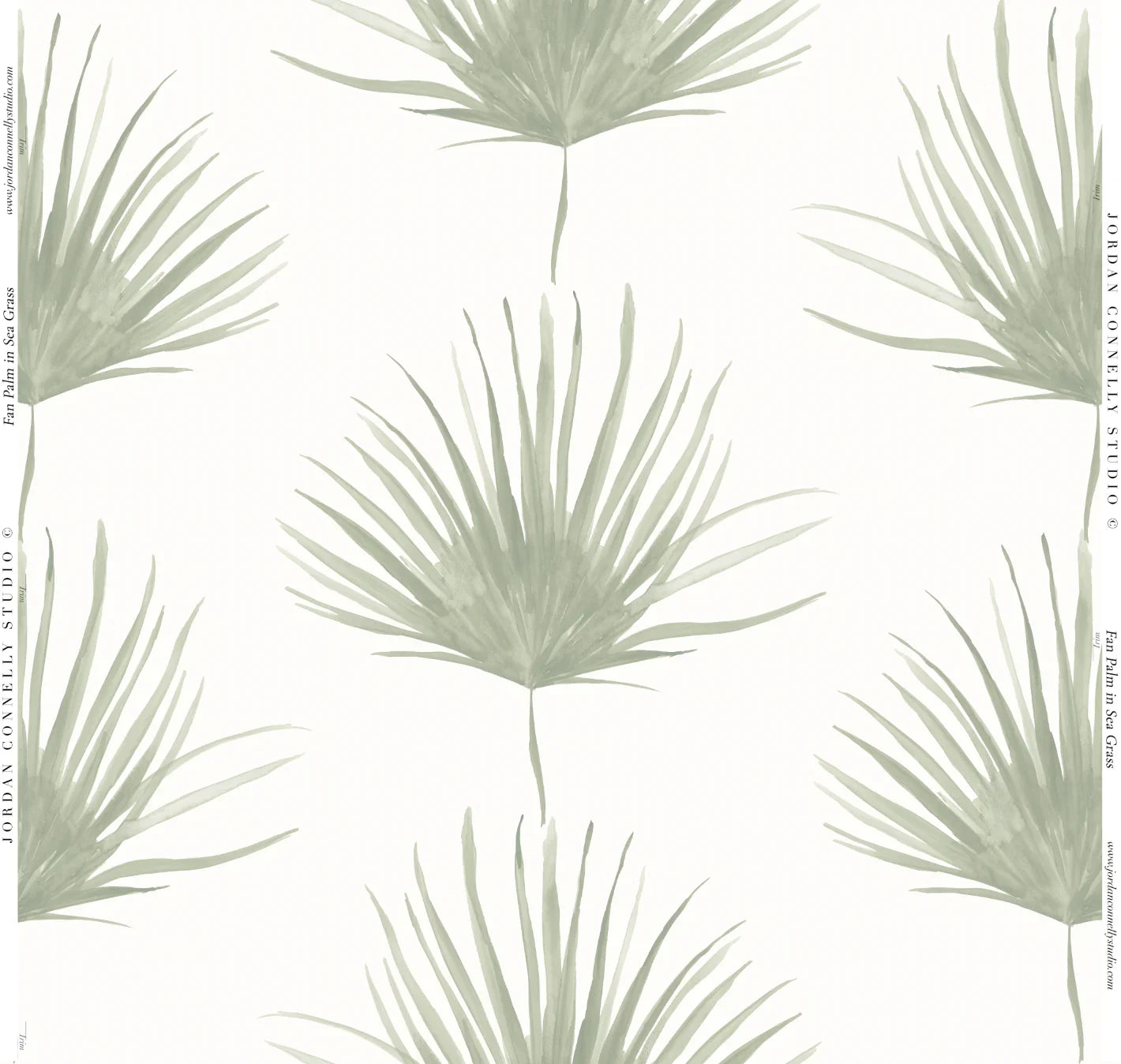 Palm Frond In Sea Grass- Fabric