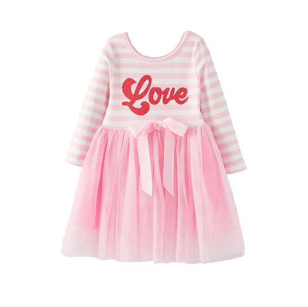 Valentine's Day Love Tutu Playwear Dress W/ Hair Bow