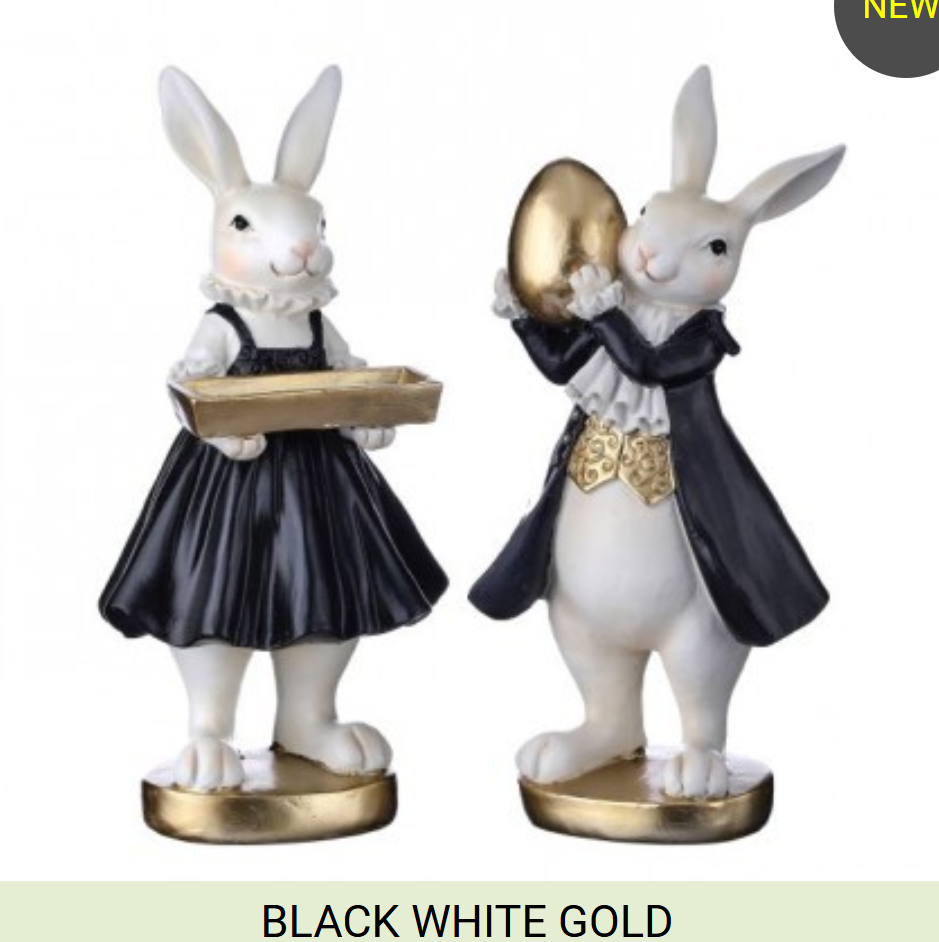 Royal Bunny Set With Tray And Gold Egg