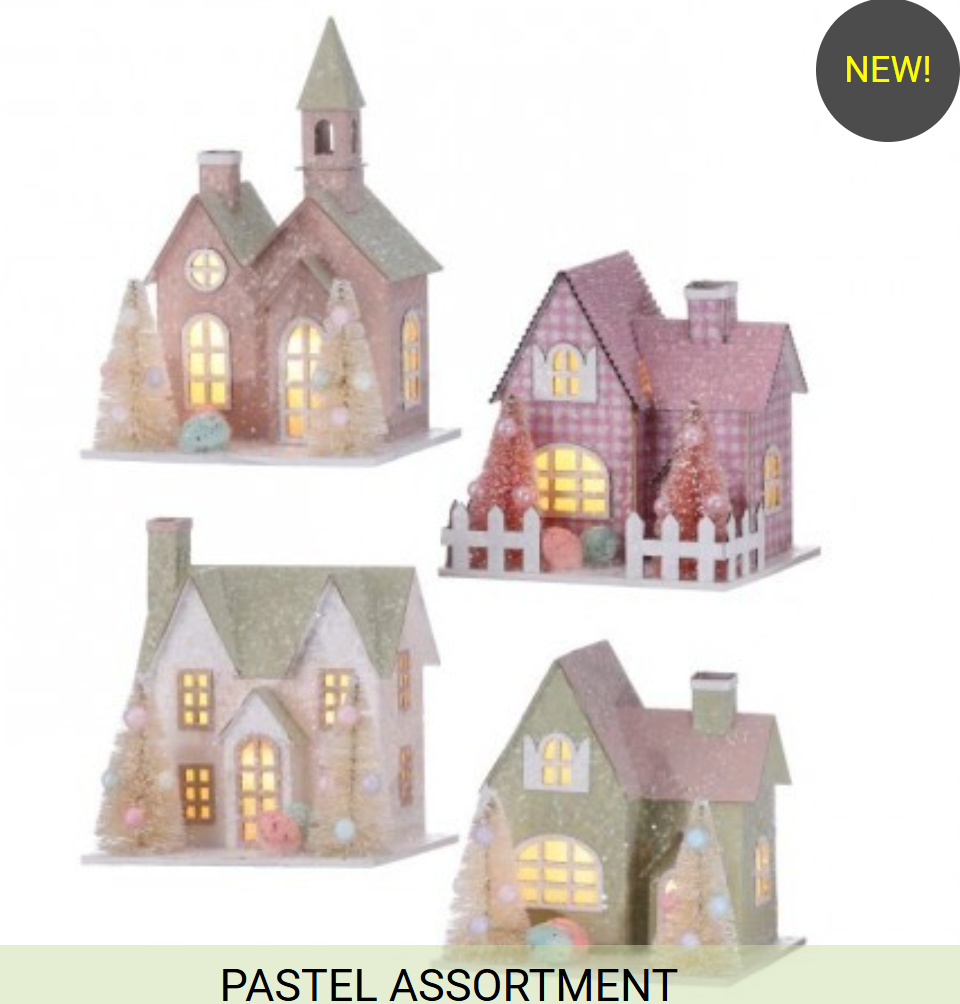 Led Pastel Spring Easter House Set