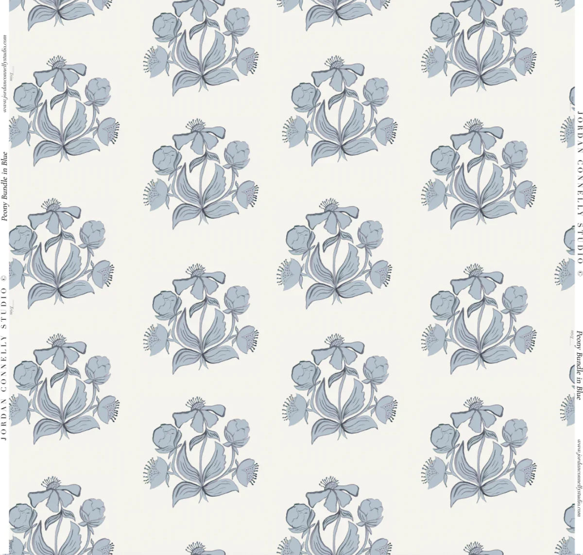 Peony Bundle In Blue Fabric Swatch