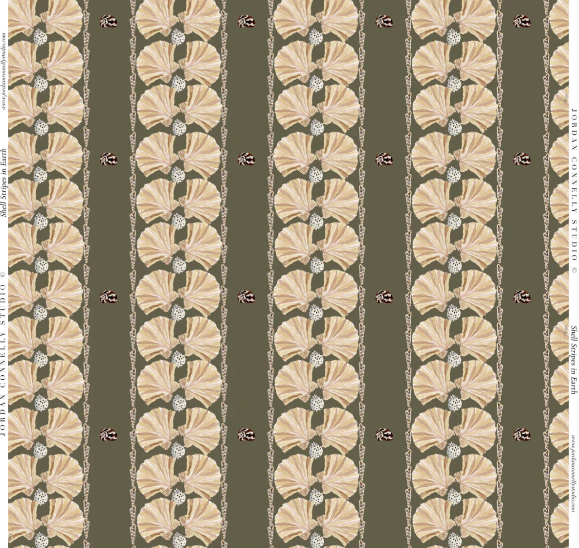 Shell Stripe In Earth Fabric Swatch