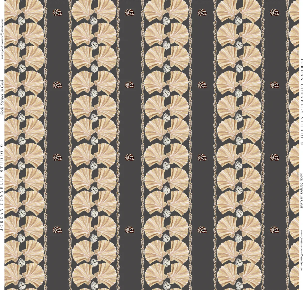 Shell Stripe In Coal Fabric Swatch
