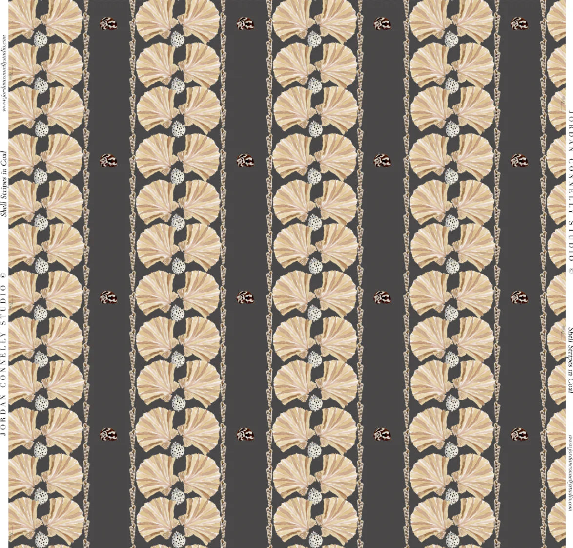 Shell Stripe In Coal- Fabric