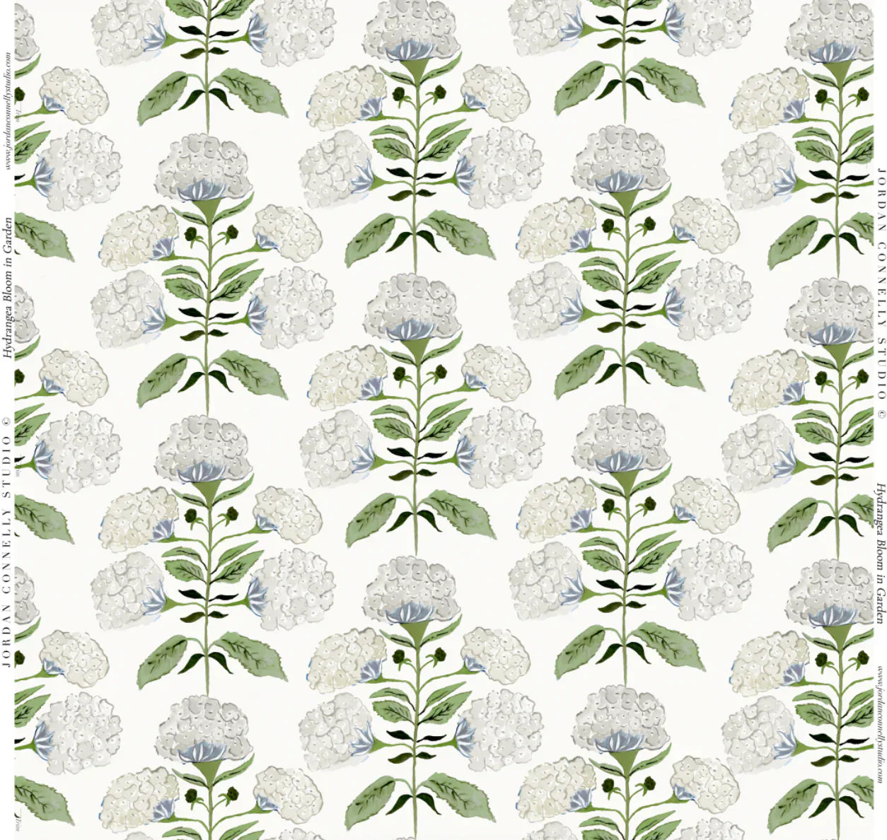 Hydrangea Bloom In Garden Fabric Swatch