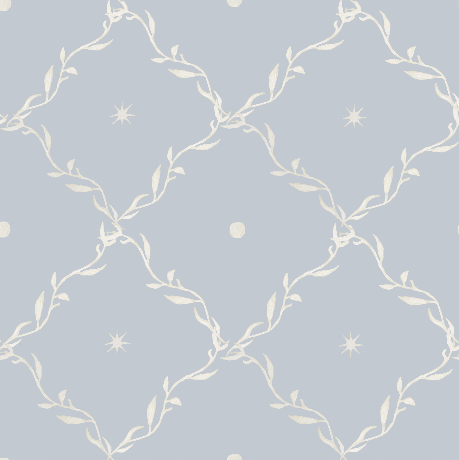 Celestial Trellis In Blue Wallpaper