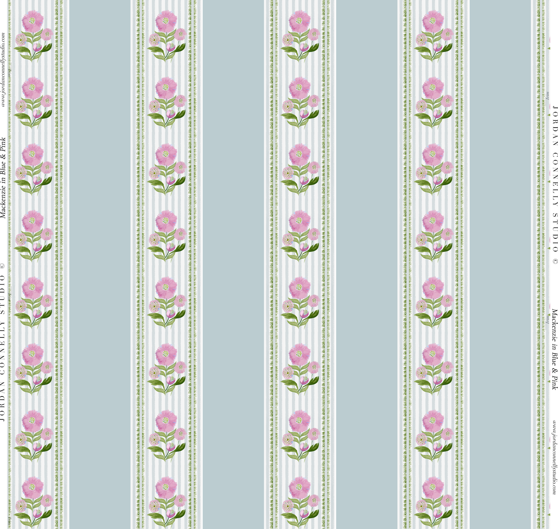 Mackenzie In Blush On Blue Wallpaper