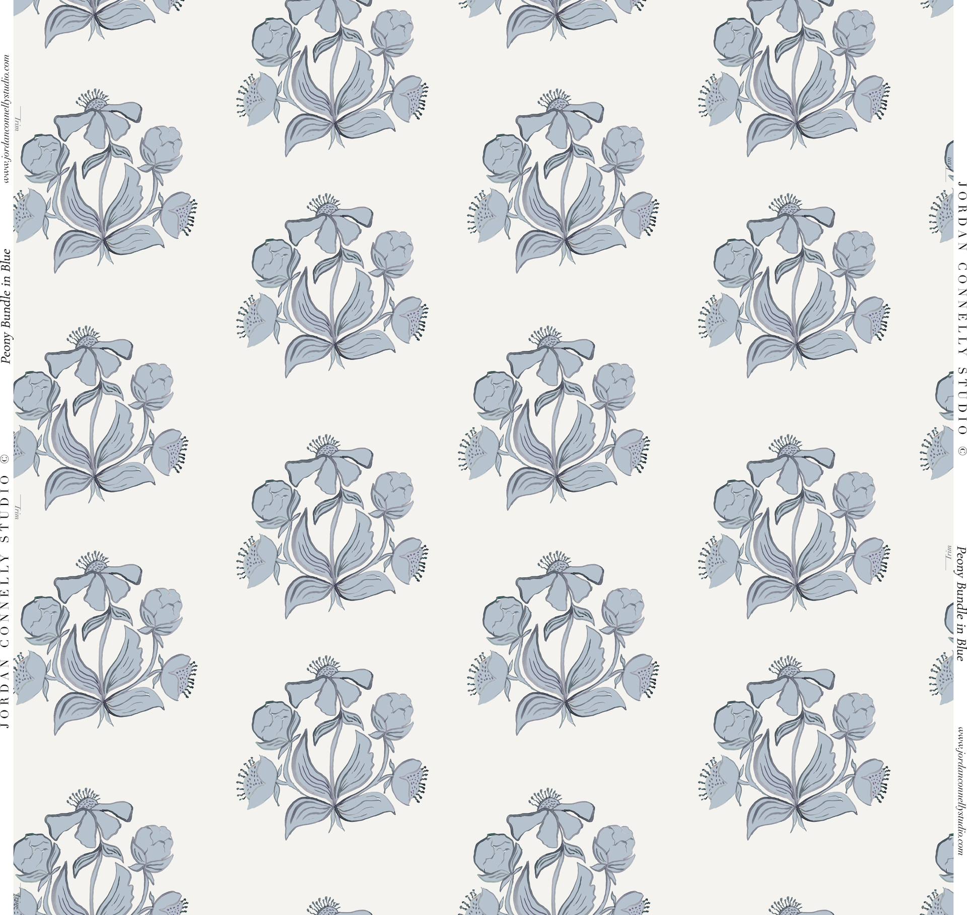 Peony Bundle In Blue Wallpaper