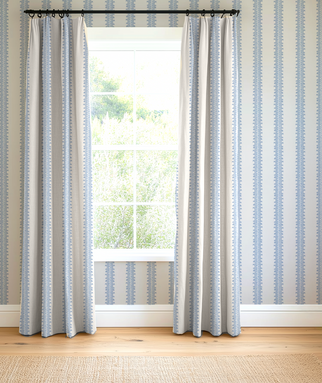 Forged Vine In Blue Wallpaper