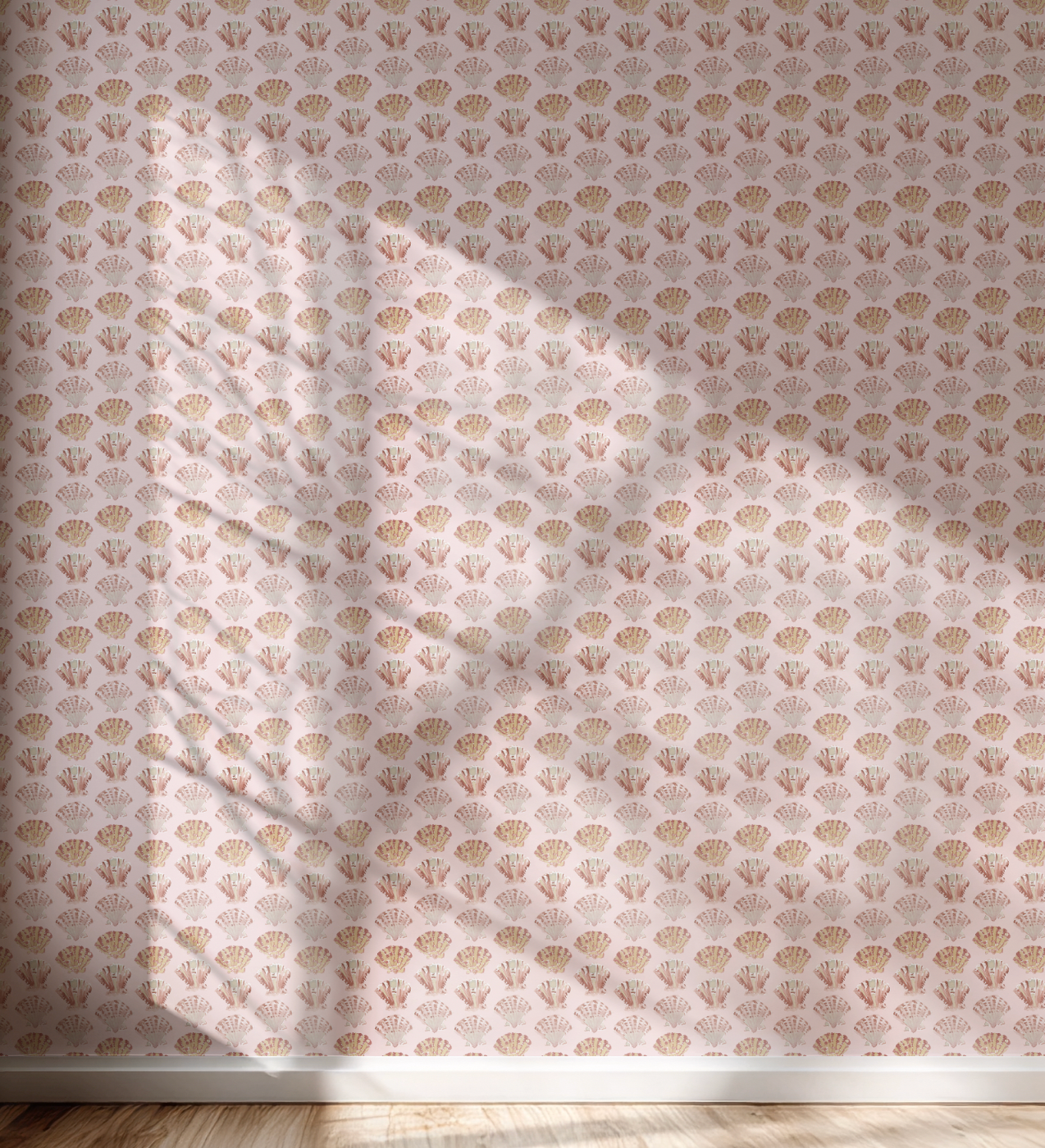 Scallops In Blush Wallpaper