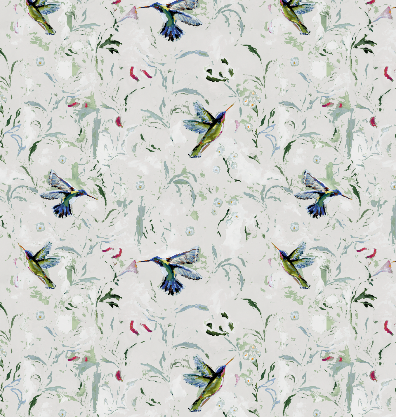 Hummingbird In Cream Wallpaper
