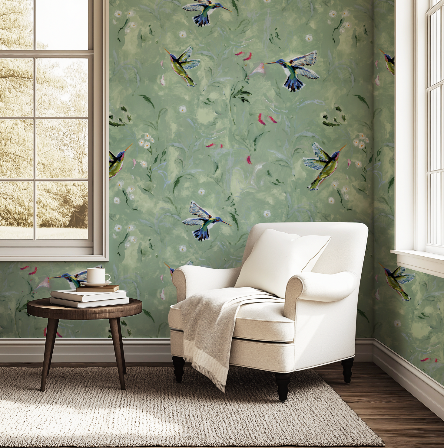 Hummingbird In Green Wallpaper