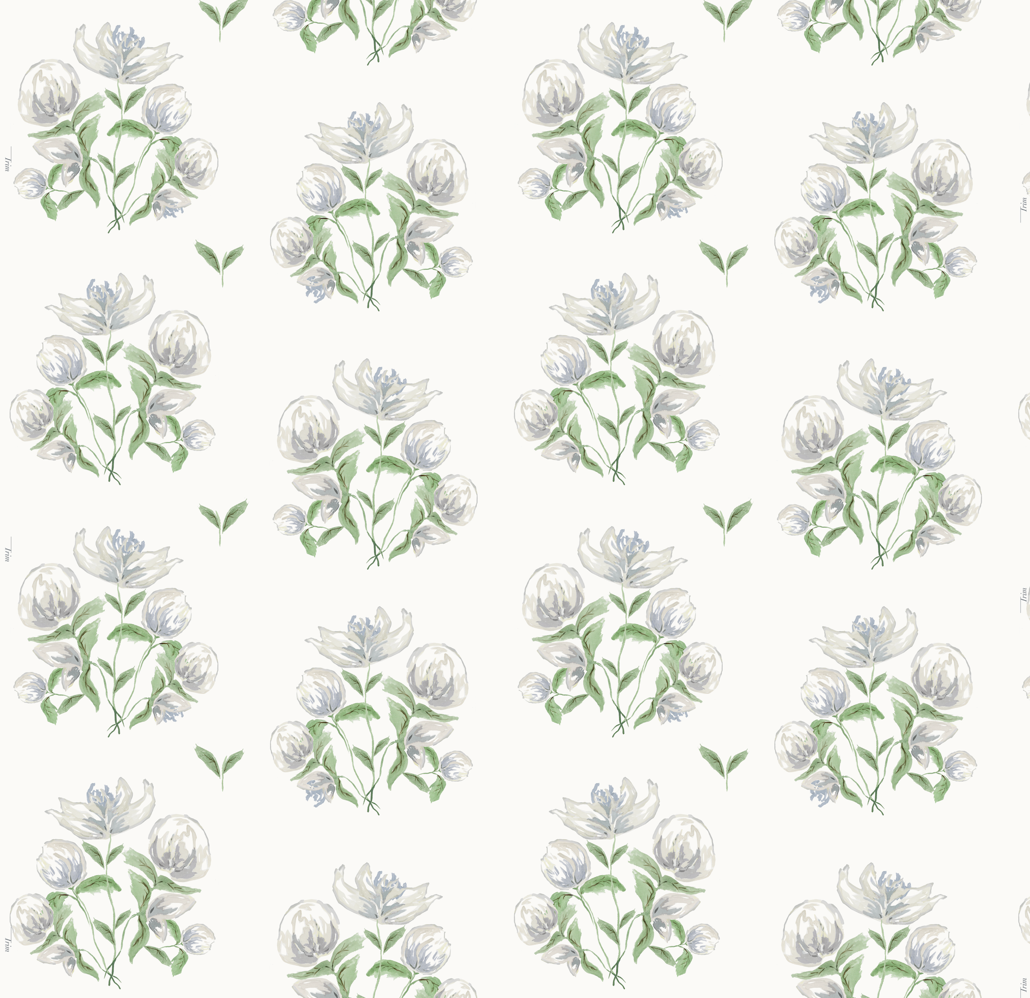 Peonies In White Wallpaper