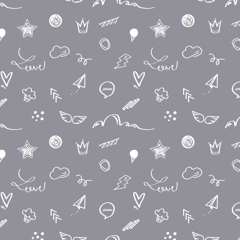 Organic Cotton Play Mat/quilted Blanket - Dreamy Sky/love Gray Reversible