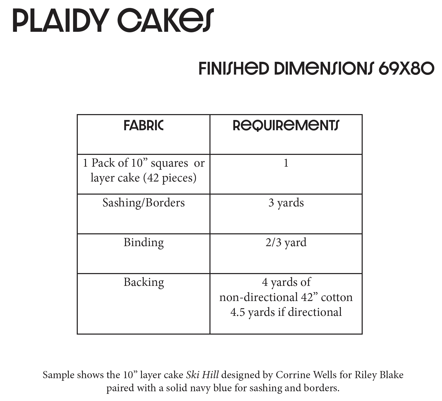 Plaidy Cakes10" Squares Quilt Pattern