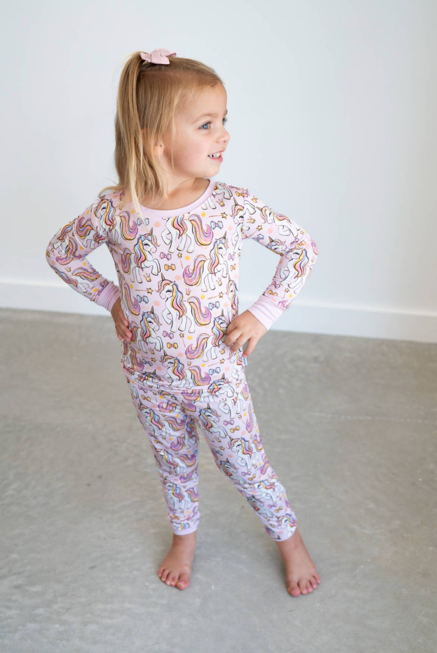 Pink Unicorn | Two-piece Bamboo Pajama Set